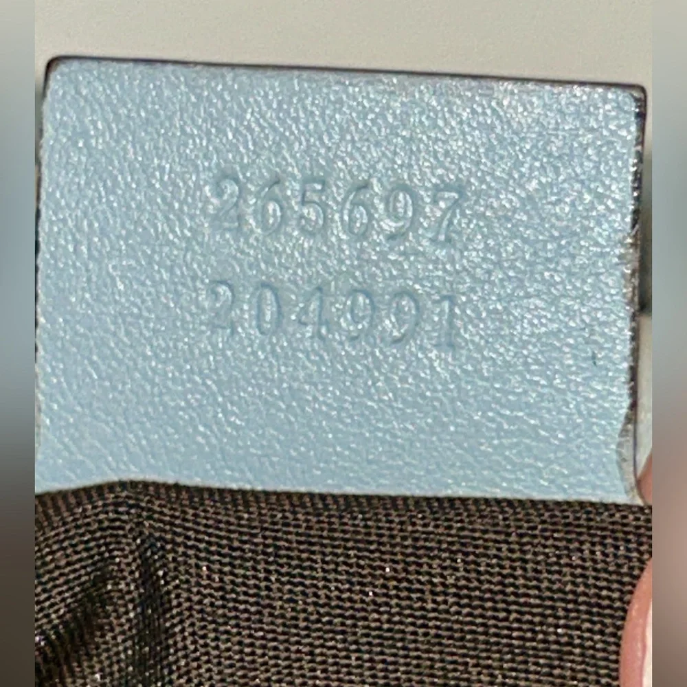 Authentic Gucci Guccissima Joy Boston Bag in light blue. - Picture 13 of 14